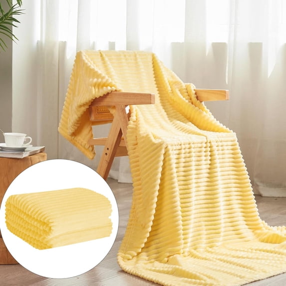 Flannel Fleece Throw Blanket For Couch Sofa Bed Blanket Throw For Adults And Kids Warm Cozy Lightweight Ribbed Throw For All Season
