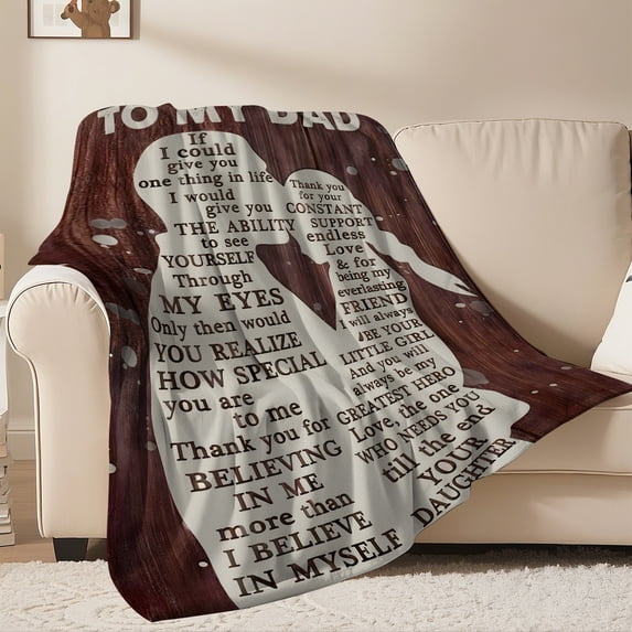 Flannel Fleece Throw Blanket For Dad, Lightweight Cozy Plush Blanket for Sofa Couch,50"X60"