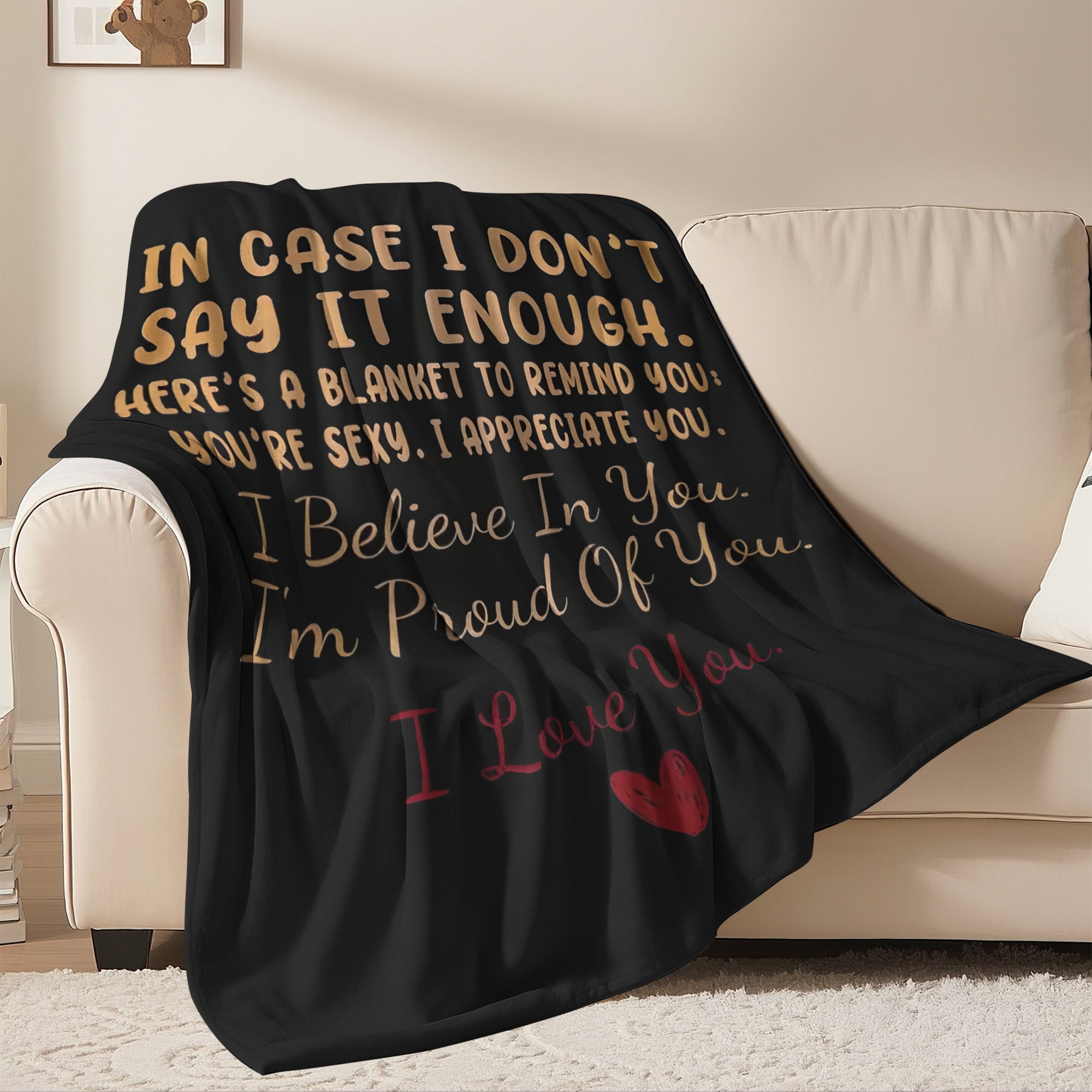Flannel Fleece Throw Blanket For Love, Lightweight Cozy Plush Blanket for Sofa Couch,30"X40"
