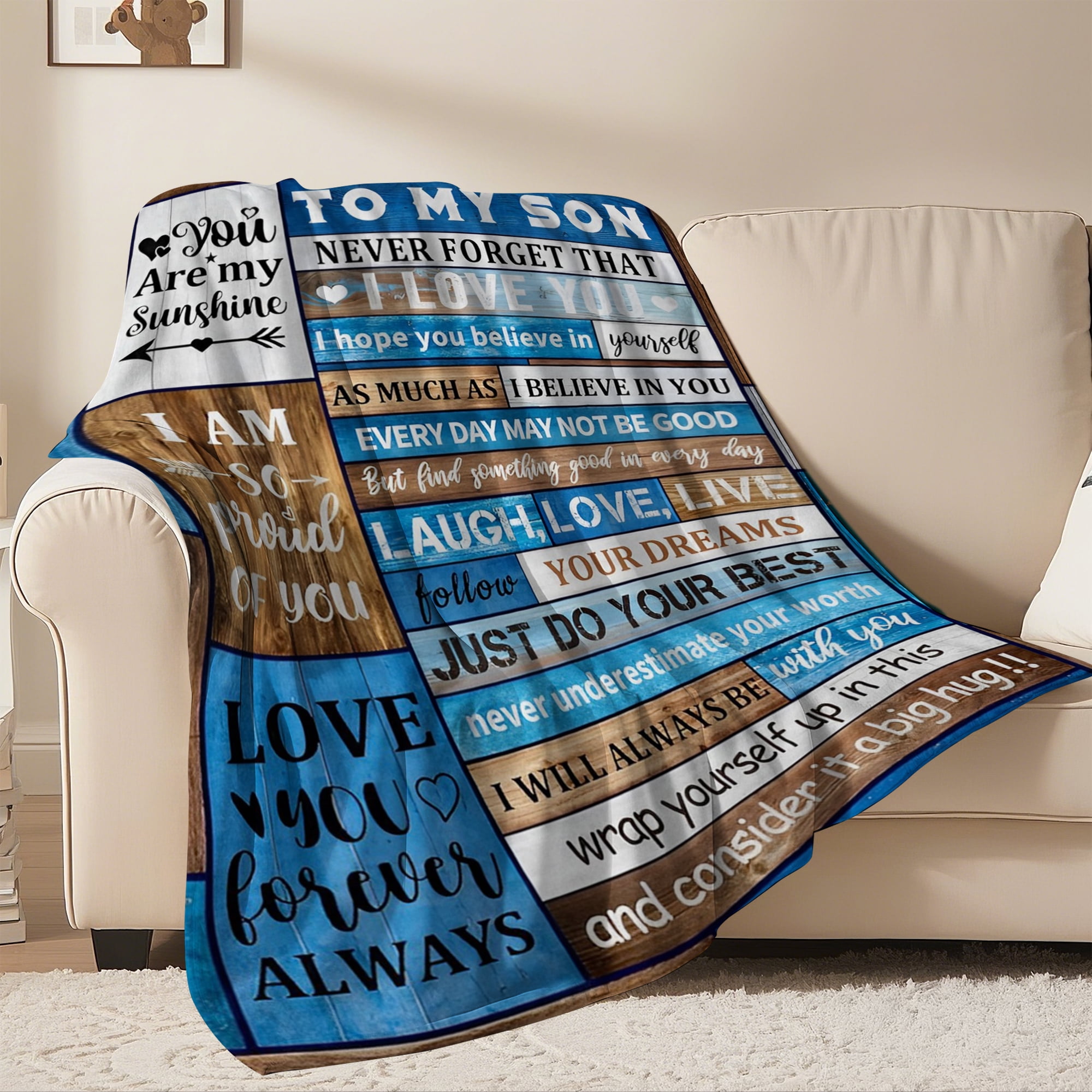 Flannel Fleece Throw Blanket For Son, Lightweight Cozy Plush Blanket for Sofa Couch,30"X40"