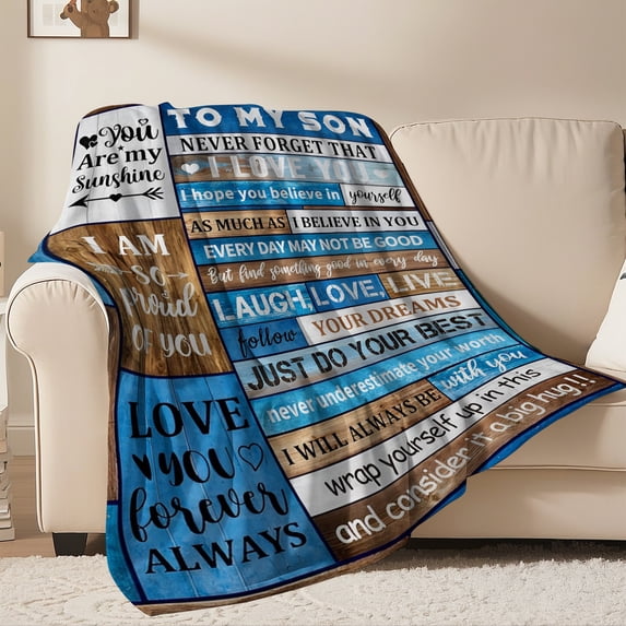 Flannel Fleece Throw Blanket For Son, Lightweight Cozy Plush Blanket for Sofa Couch,60"X80"