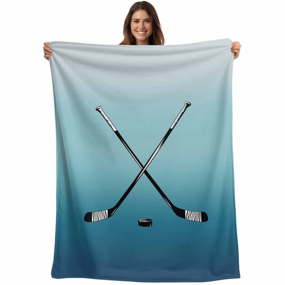Flannel Fleece Throw Blanket Golf Clubs Sport Lightweight Soft Plush Blankets,Watercolor Blue Gradient Cozy Warm Throw Blanket for Couch Sofa Bed Car Office All Season Use 40x50in