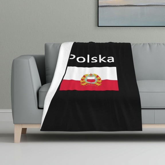 Flannel Fleece Throw Blanket Polska Polish Flag Print Lightweight Super Soft Cozy Plush Blanket 32 X 48 Inches
