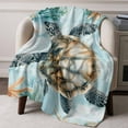 thumbnail image 1 of Flannel Fleece Throw Blanket Sea Turtle Ocean Starfish Seaweed Lightweight Soft Plush Blankets,Underwater World Marine Life Cozy Warm Throw Blanket for Couch Sofa Bed Car Office 50x60in, 1 of 9