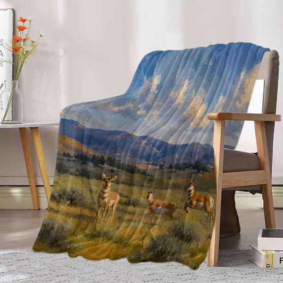 Flannel Fleece Throw Blanket Sheep Farm Grassland Nature Lightweight Soft Plush Blankets 30x40in, Country Style Cozy Warm Throw Blanket for Couch Sofa Bed Car Office