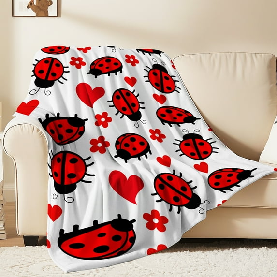 Flannel Fleece Throw Blanket, Soft Large Throw Blanket, Lightweight Cozy Plush Throw Blanket Fit Sofa Bed, 30"x40", Beetle
