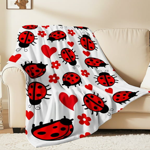 Flannel Fleece Throw Blanket, Soft Large Throw Blanket, Lightweight Cozy Plush Throw Blanket Fit Sofa Bed, 30"x40", Beetle