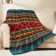 thumbnail image 1 of Flannel Fleece Throw Blanket, Soft Large Throw Blanket, Lightweight Cozy Plush Throw Blanket Fit Sofa Bed, 30"x40", Bohemian Stripes, 1 of 7