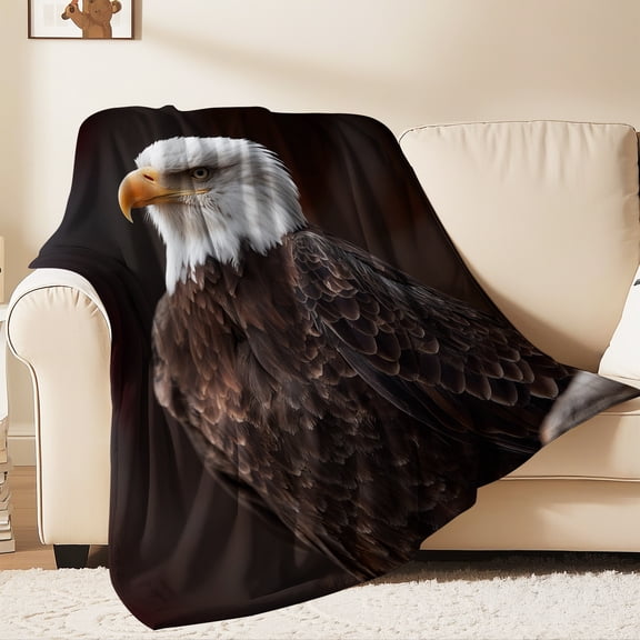 Flannel Fleece Throw Blanket, Soft Large Throw Blanket, Lightweight Cozy Plush Throw Blanket Fit Sofa Bed, 30"x40", Eagle