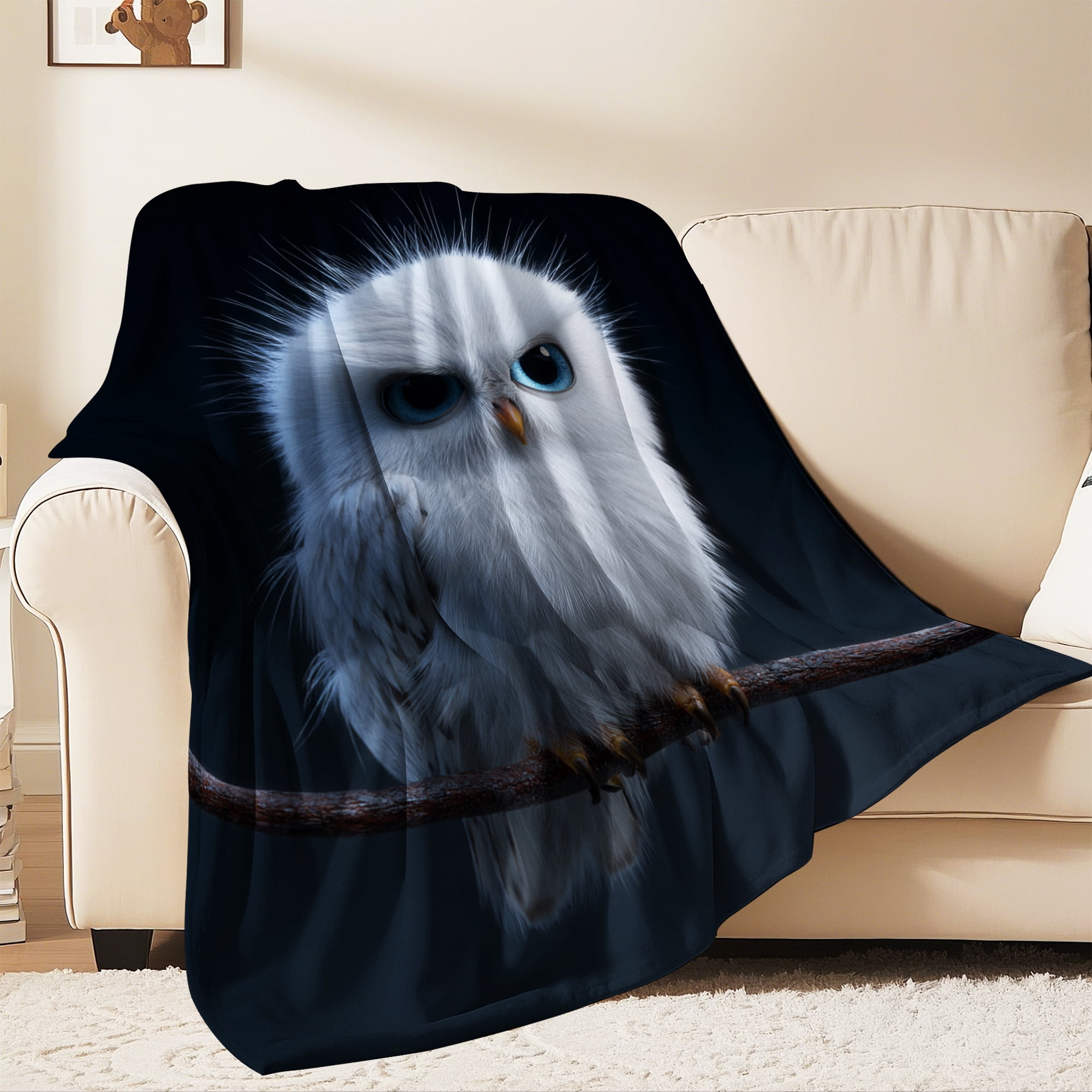 Flannel Fleece Throw Blanket, Soft Large Throw Blanket, Lightweight Cozy Plush Throw Blanket Fit Sofa Bed, 40"x50", Bird