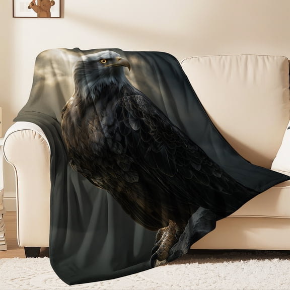 Flannel Fleece Throw Blanket, Soft Large Throw Blanket, Lightweight Cozy Plush Throw Blanket Fit Sofa Bed, 40"x50", Eagle