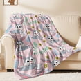thumbnail image 1 of Flannel Fleece Throw Blanket, Soft Large Throw Blanket, Lightweight Cozy Plush Throw Blanket Fit Sofa Bed, 40"x50", Rabbit, 1 of 7