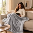 thumbnail image 1 of Flannel Fleece Throw Blanket, Soft Warm Blanket, Lightweight Cozy Throw for Sofa Bed, All Season Use, 1 of 8