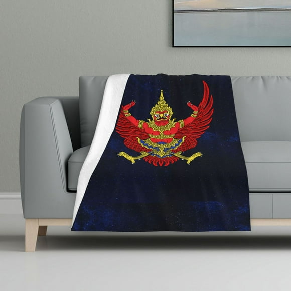 Flannel Fleece Throw Blanket Thailand National Emblem Print Lightweight Super Soft Cozy Plush Blanket 32 X 48 Inches