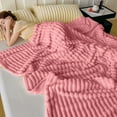 thumbnail image 1 of Flannel Fleece Throw Blanket Warm And Soft Striped Couch And Bed Blanket Cozy Microfiber Ribbed Sofa Decor For All Season T, 1 of 6