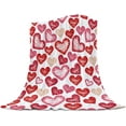thumbnail image 1 of Flannel Fleece Throw Blanket for Sofa Couch Bed Valentine''s Day Red and Pink Love Heart Soft Cozy Lightweight Blanket for Adults/Kids 49x59inch, 1 of 6