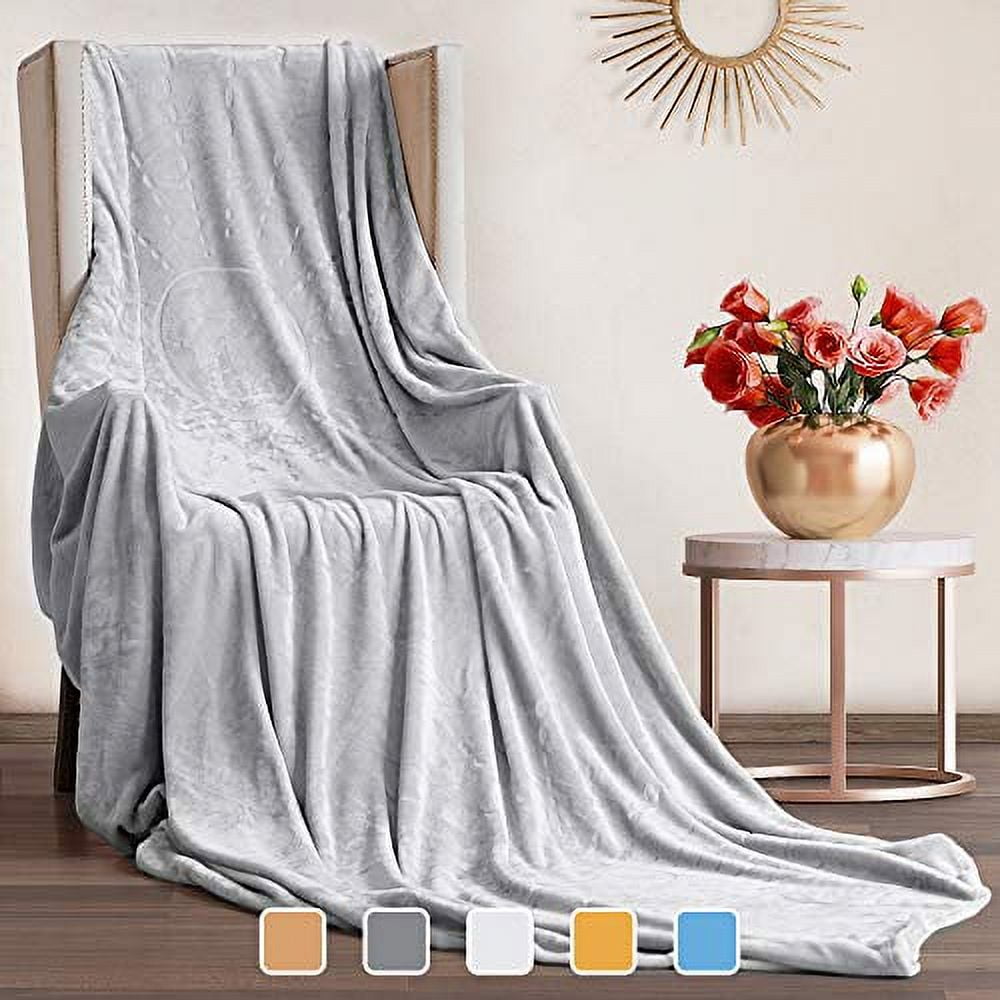 JULY HOME Flannel Fleece Throw Blankets for Couch or Bed - Plush Soft and  Warm 330GSM Lightweight Microfiber Blanket for Home Sofa and Bedroom (Throw  50x60, Blue) 