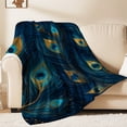 thumbnail image 1 of Flannel Fleece Twin Blanket, Soft Large Twin Blanket, Lightweight Cozy Plush Twin Blanket Fit Sofa Bed, 60"x80", Peacock Feather, 1 of 7