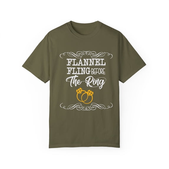 Flannel Fling Before The Ring Bridesmaid Tanks | Bridal Party Tanks | Bride Tank Top | Team Bride | Future Mrs Unisex Garment-Dyed T-shirt
