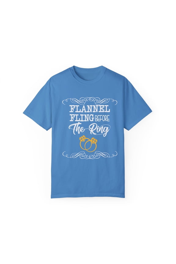 Flannel Fling Before The Ring Bridesmaid Tanks | Bridal Party Tanks | Bride Tank Top | Team Bride | Future Mrs Unisex Garment-Dyed T-shirt