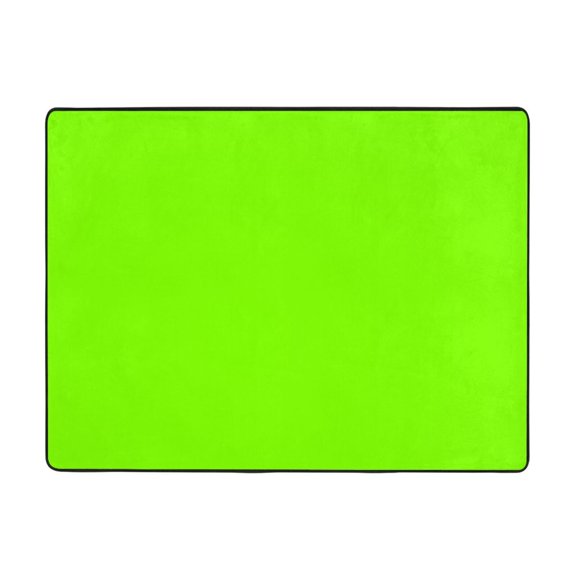 Flannel Floor Mat 63x48in Non-Slip Wear-Resistant Memory Sponge Point Plastic Bottom For Living Room Office Coffee Table Bed Balcony Fluorescent Green