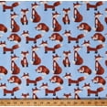 thumbnail image 1 of Flannel Foxes Woodland Animals Creatures Forest Kids Children's Blue Cotton Flannel Fabric Print by the Yard (N-0969-11), 1 of 1