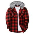 thumbnail image 1 of Flannel Jacket For Men Hooded Flannel Flannel Hoodie Shirts Long Sleeve Casual Vintage Button Down Plaid Shirt Jacket with Pocket, 1 of 9