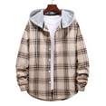 thumbnail image 1 of Flannel Jacket For Men Sevevn Men's Flannel Shirt Plaid Hoodie Stylish Long Sleeve Fall Casual Button Down Shirts, 1 of 3