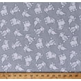 thumbnail image 1 of Flannel Lambs Sheep Baby Animals on Gray Kids Children's Babies Cotton Flannel Fabric Print by the Yard (15306-GRAY), 1 of 1