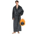 thumbnail image 1 of Mens Robe, PUTUO Robes for Men, Cozy Warm Soft Fluffy Fleece Bathrobe, Fuzzy Luxury Spa Dressing Gown for Men Gifts with Pockets, 1 of 8