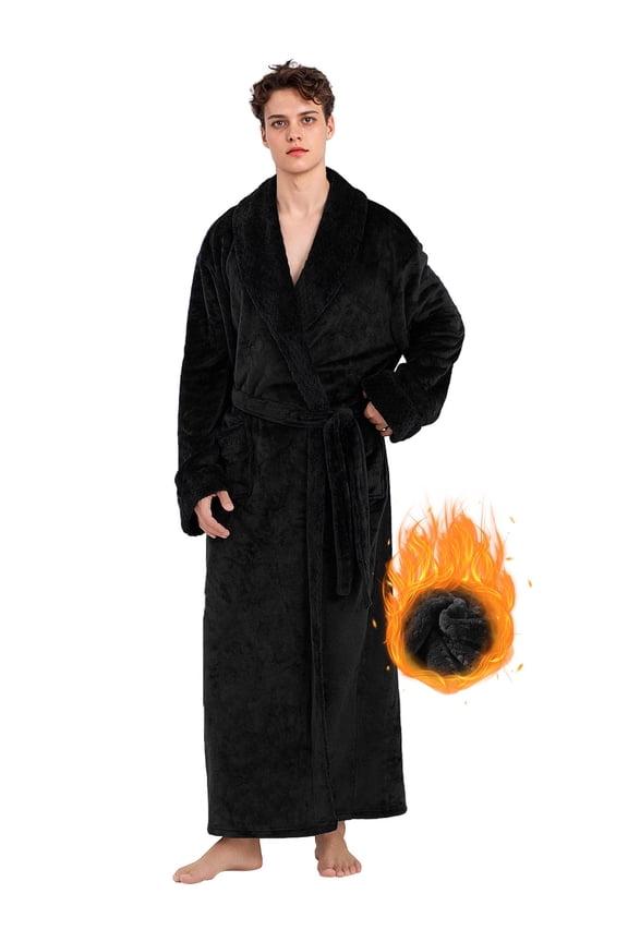 Mens Robe, PUTUO Robes for Men, Cozy Warm Soft Fluffy Fleece Bathrobe, Fuzzy Luxury Spa Dressing Gown for Men Gifts with Pockets