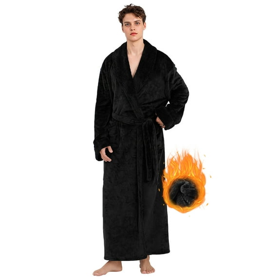 Mens Robe, PUTUO Robes for Men, Cozy Warm Soft Fluffy Fleece Bathrobe, Fuzzy Luxury Spa Dressing Gown for Men Gifts with Pockets