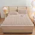 thumbnail image 1 of Flannel Mattress Pad for Cold Nights, Thick Quilted Mattress Topper with slide-reinforced Bottom, Foldable Warming Pad for Winter Bedding, device Washable, 1 of 7