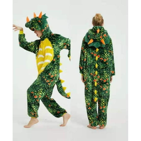 Flannel New Cartoon Animal One-piece Women's Pajamas Pegasus Rabbit Triceratops Homewear Autumn Breathable Hoodie Sleepwear