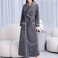 thumbnail image 1 of Flannel Nightgown for Women Long,Womens Plus Size Plush Robes 2023 Solid Color Long Sleeve Sleepwear Belt Dress Homewear, 1 of 4
