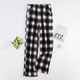 thumbnail image 1 of Flannel Pajama Pants Women Funny Printed Fuzzy Pj Bottoms Elastic Waist Straight Wide Leg Sleep Pants with Pockets, 1 of 7