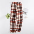 thumbnail image 1 of Flannel Pajama Pants Women Funny Printed Fuzzy Pj Bottoms Elastic Waist Straight Wide Leg Sleep Pants with Pockets, 1 of 7