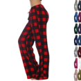 thumbnail image 1 of Flannel Pajama Pants Women Soft Christmas Plaid Sleep Lounge Pj Bottoms Casual Drawstring Elastic High Waisted Pajama Pants Loose Wide Leg Sleepwear,Red,2XL, 1 of 5