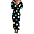 thumbnail image 1 of Flannel Pajamas Women Polka Dot One Piece Jumpsuit One Piece Rompers Zipper Warm Winter Loungewear Fall Winter Warm Cute Fuzzy Loungewear, 1 of 6