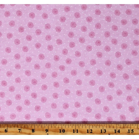 Swirls Baby Pink Flannel Fabric