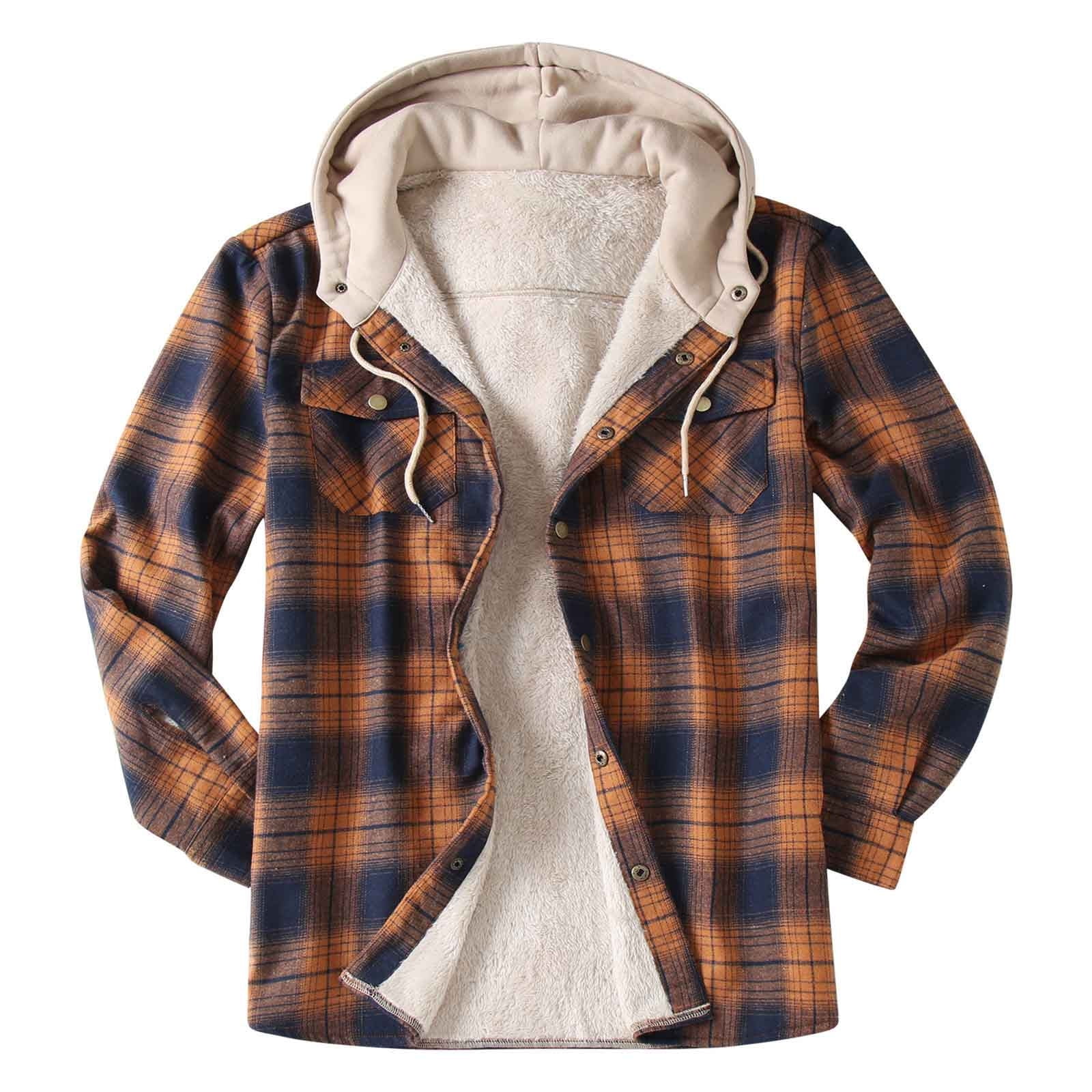 Mens sherpa lined flannel hoodie new arrivals