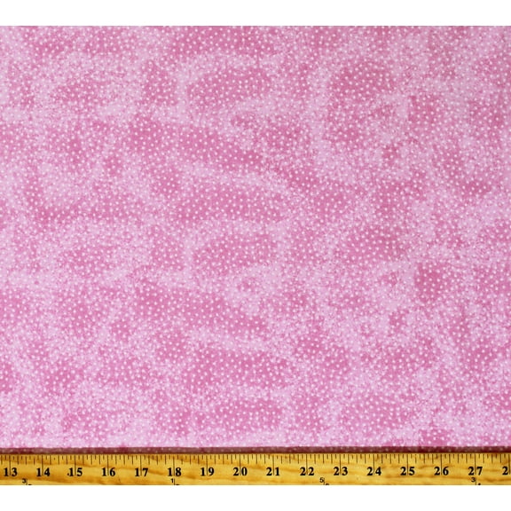 Flannel Polka Dots White on Pink Marbled Mottled-Look Comfy Prints Cotton Flannel Fabric By the Yard (9527-22)