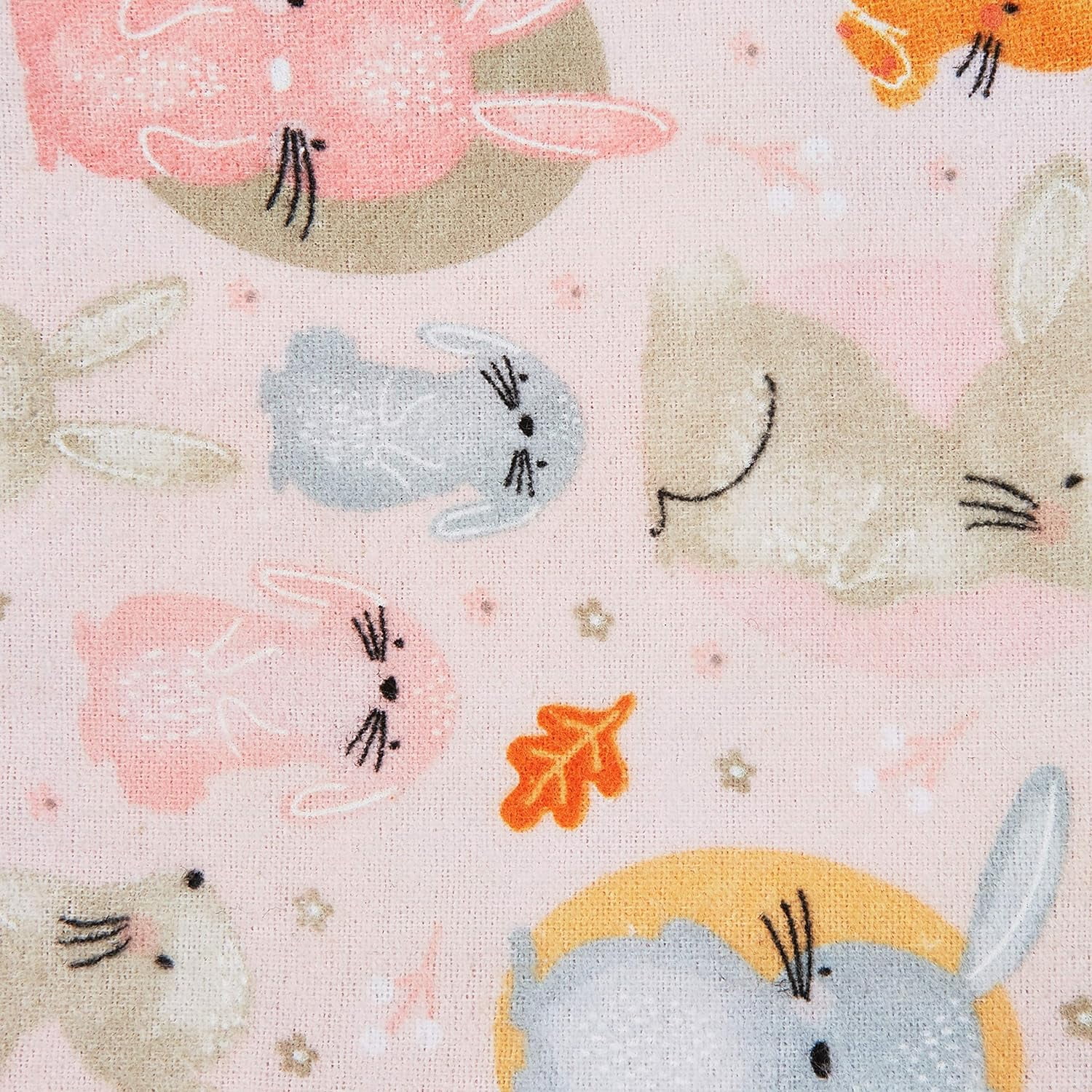 Flannel Print Bunnies , Fabric by the Yard