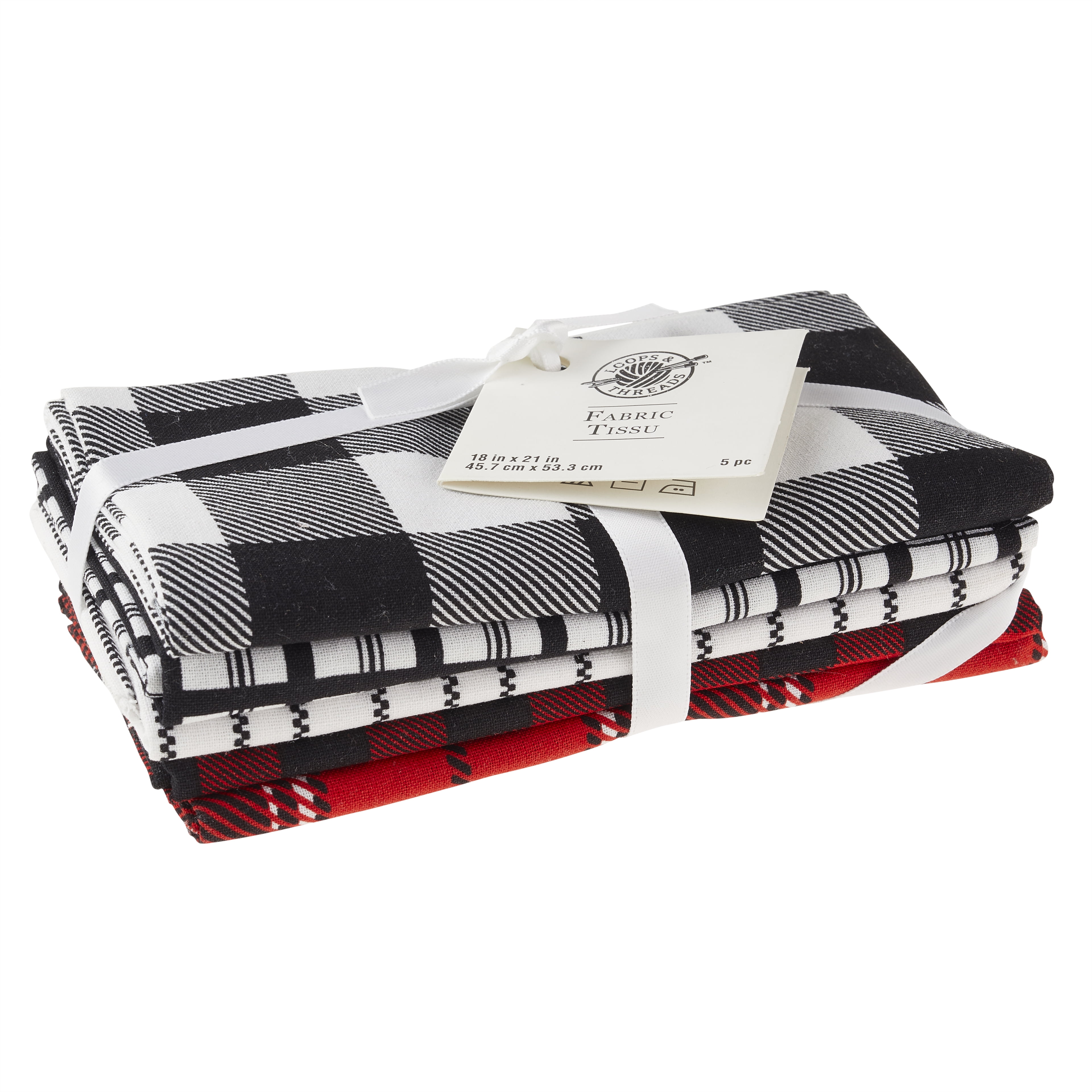 Flannel Print Fabric Bundle by Loops & Threads - Walmart.com