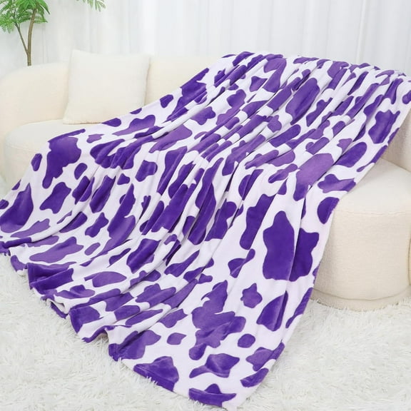 Flannel Purple Blanket Twin Size Lavender Bed Throw Blankets Soft Fuzzy Dark Purple Fleece Twin Blanket for Bed Couch 60"x80" Home Decor