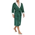 thumbnail image 1 of Flannel Robes for Men Long Sleeve Fleece Bathrobes with Pockets and Belt Mens Casual Solid Color Thermal Warm Sherpa Homewear Bath Robe Pajamas, 1 of 5