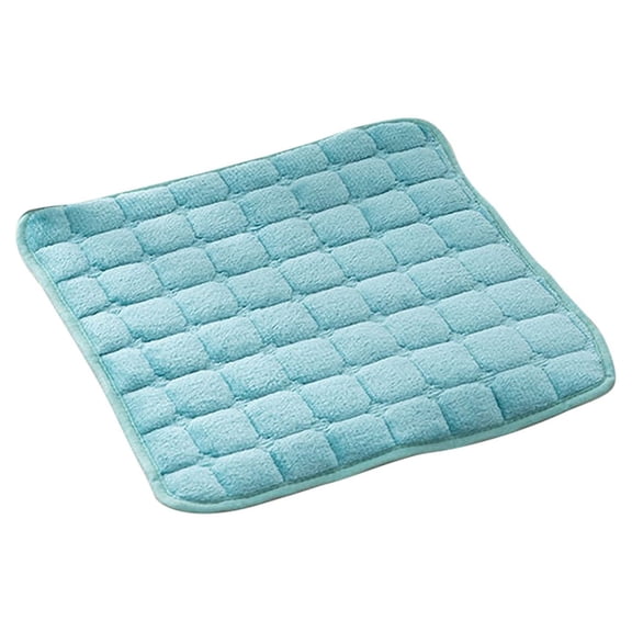 Flannel Seat Cushion, 17.7" Square Chair Pad For Office Dining Car, Thick Comfort Support For Back Pain, Machine Washable Cover, Winter Warm Home Decor (E)