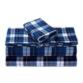thumbnail image 1 of Flannel Sheet Set 16" Deep Pocket 100% Brushed Cotton Winter Bed Sheet Warm Soft Cozy 4 Piece Printed Flannel Collection Bedding with Fitted Sheet & 2 Pillowcases, 1 of 3