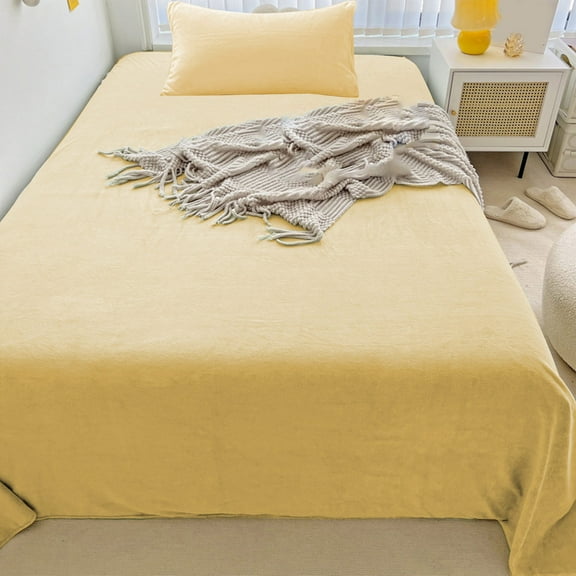 Flannel Sheet Set under $5! CQCYD Velvet Flannel Sheet Set Anti Static, Non Pilling Fleece Bed Sheet Set, Warm Winter Bedding Set, Cozy Flannel Sheets for Cold Weather