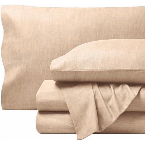 Flannel Sheet Set Prints, 100% Cotton, Velvety Soft Heavyweight - Double Brushed Flannel for Extra Softness & Comfort - Deep Pocket - Bed Sheets (Queen, Heathered Oatmeal)